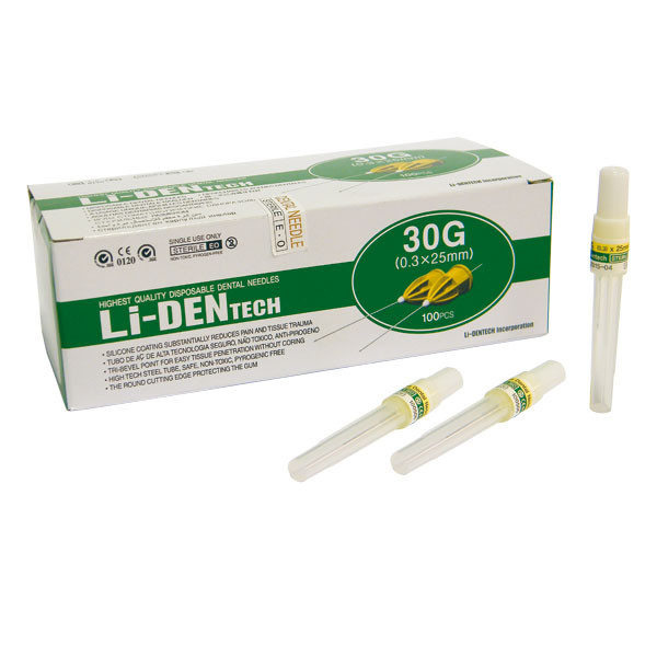 LI-DEN – Aiguille dentaire 30G courte 0,3x25mm (100u)