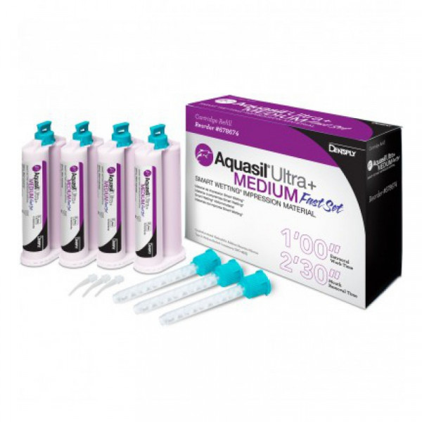 AQUASIL ULTRA+ MEDIUM REGULAR – Silicone d'addition Dentsply 4x50ml