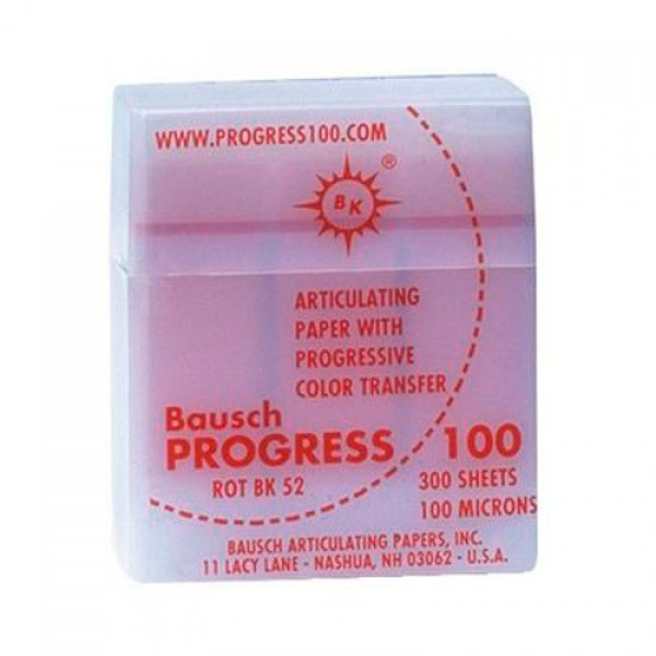 BK52 BAUSCH PROGRESS – Papier à articuler 100µ, 300 bandelettes