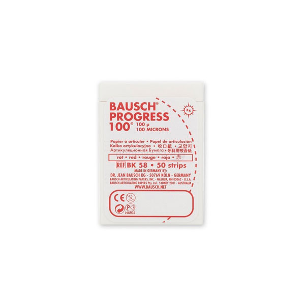 BK58 BAUSCH – Piros artikulációs papírcsíkok, 50 db