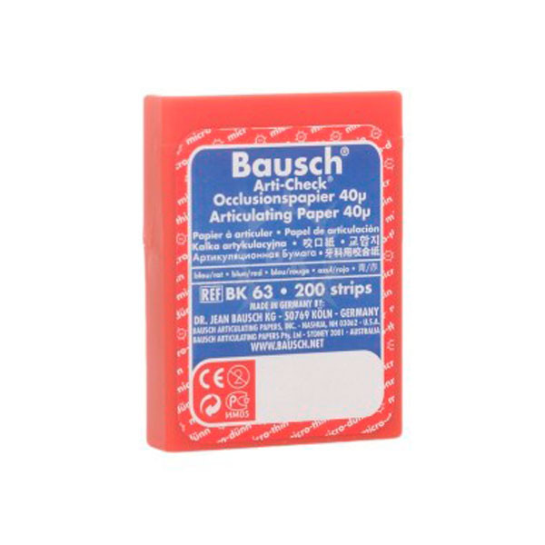 BK63 BAUSCH – Papier à articuler bleu/rouge, bandes prédécoupées, 200 pces.