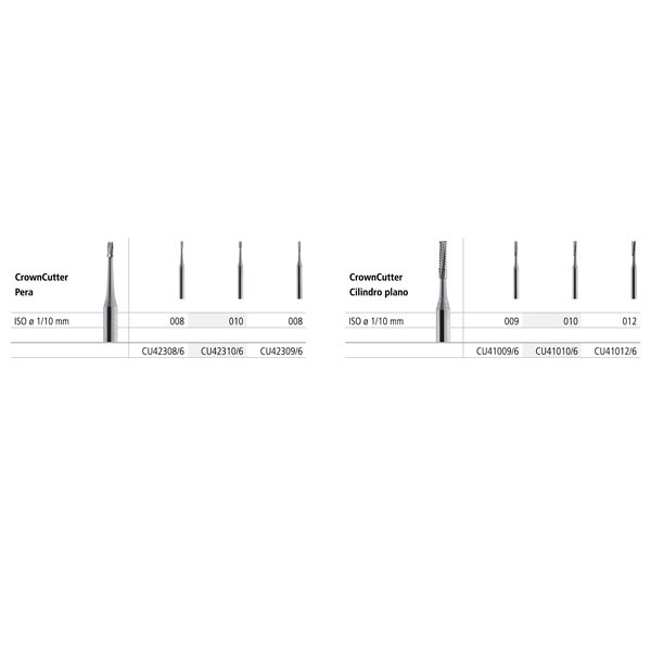CROWNCUTTER PEAR 42310/6-010 FG – Broca carboneto para coroas 6 un