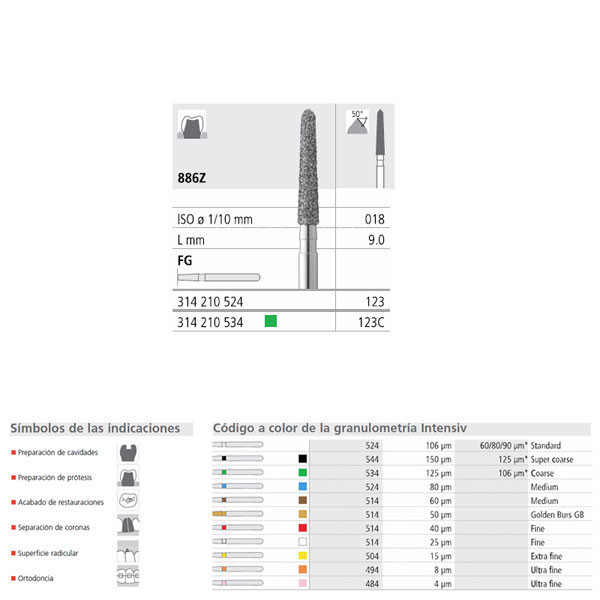 FG 123/6 886Z-018 – Közepes szemcsés gyémántfúró INTENSIV (6 db)