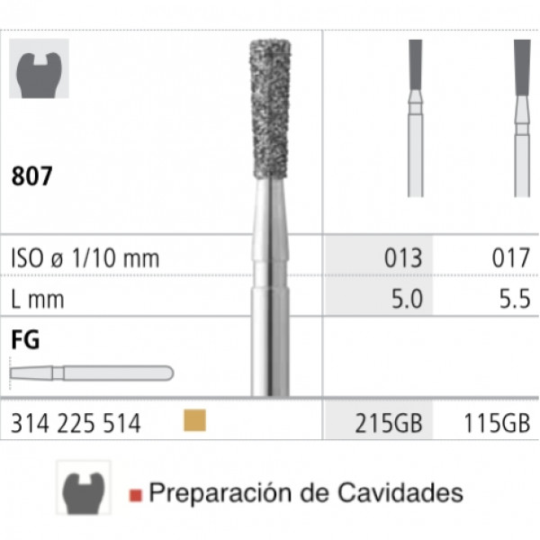 FRESAS INTENSIV 807 FG CONO INVERTIDO GB FINO – Gyémánt fúrók