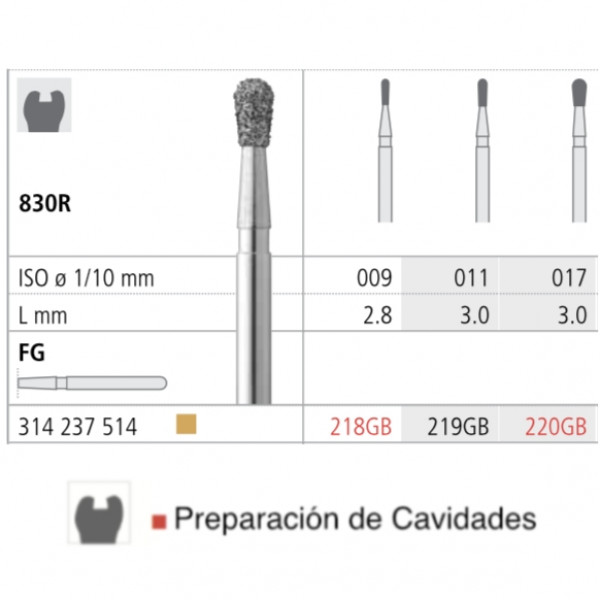 FRESAS INTENSIV 830R FG – Broca diamante pera grão fino 6u
