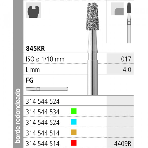 FG 4409R/6 845KR-017 – Finomszemcsés gyémántfúró turbinához INTENSIV 6db