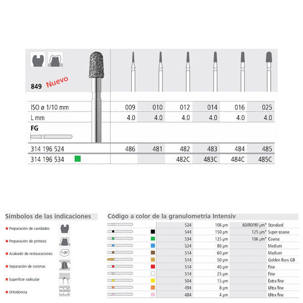 FG 486/6 849-009 – Közepes szemcseméretű gyémánt fúró INTENSIV 6 db