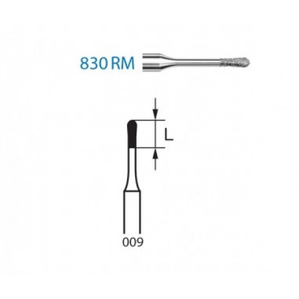 KOMET FG 830RM-009 – Fresa diamante pera delgada 5u