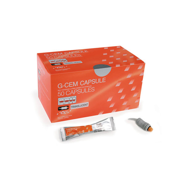 G-CEM CAPSULAS TRANSLUCIDO – Cemento autoadhesivo dual, GC, 50u