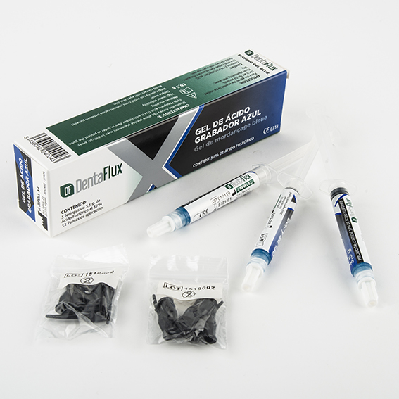DENTAFLUX Gel condicionador ácido azul 37% – Condicionador alta visibilidade (3x3.5g)