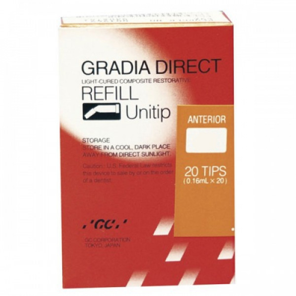 GRADIA DIRECT UNITIP ANTERIOR – Composite fotopolimerizable en cápsulas GC 20u.