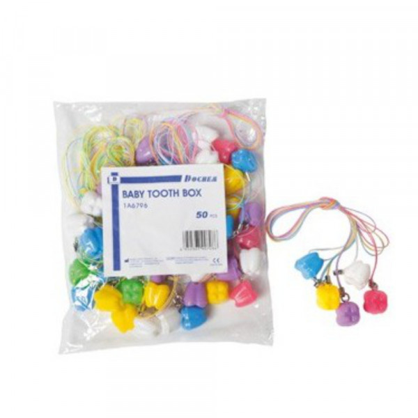 Guarda-dientes – Tejfogtároló dobozok, fog alakú, 50 darabos készlet