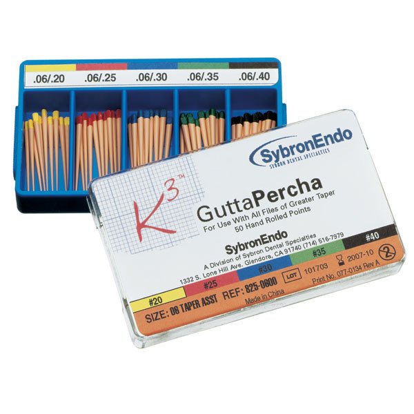 GUTAPERCHA K3 CONICIDAD 06 Nş 20 – Pointes de gutta-percha endodontiques KERR