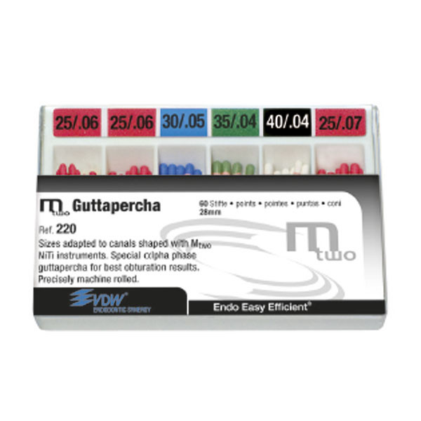 GUTAPERCHA MTWO CONICIDAD .06 N°40 – Punte di guttaperca VDW (60pz)