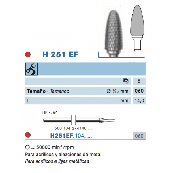 H251EF-060 KOMET – Fresa PM carboneto tungsténio acabamento, 1 un.