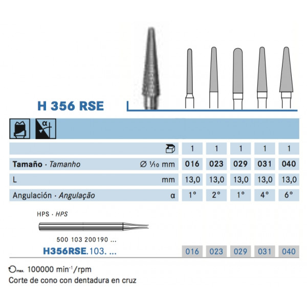 FRESA KOMET PMC H356RSE – Broca de carboneto para laboratório