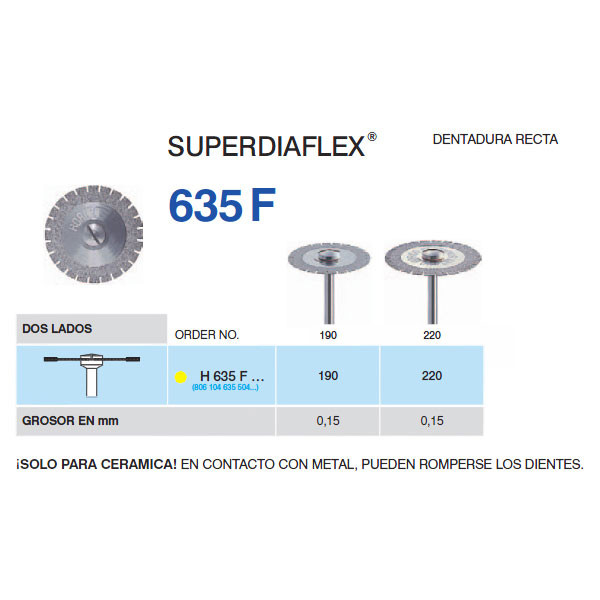 H635F-190 PM DISC.DIAM.SUPERFL – Disco diamantato flessibile ceramica HORICO