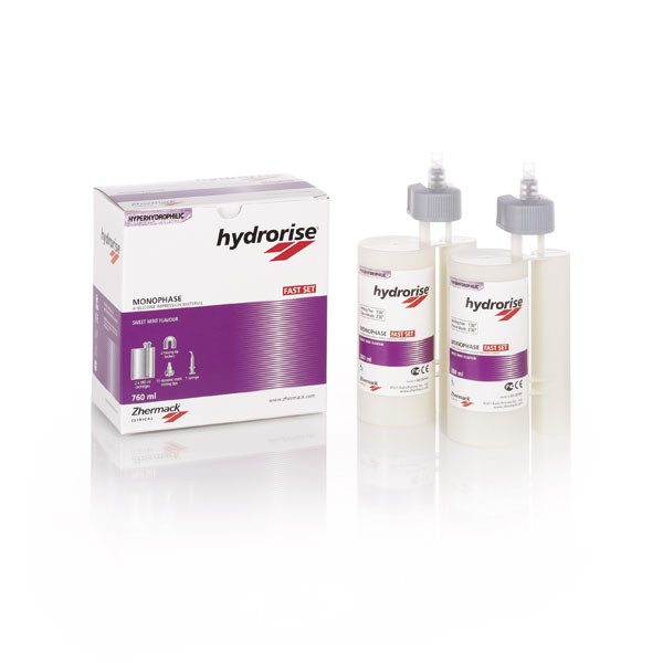 HYDRORISE MAXI MONOPHASE FAST – Silicone A média viscosidade, Zhermack, 2x380ml