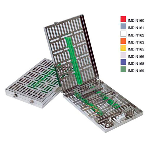 IMDIN169 – Cassette de esterilización para 16 instrumentos, Verde, Hu-Friedy