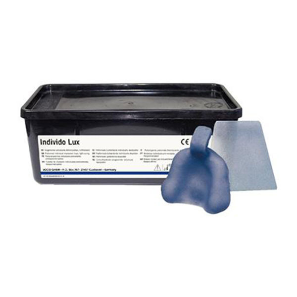 INDIVIDO LUX TRANSP./AZUL MANDIBULA – Cubetas individuales VOCO 50u