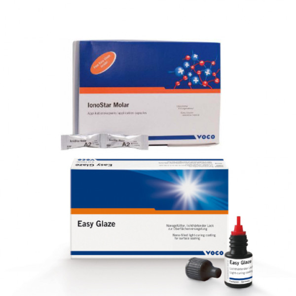 IONOSTAR MOLAR – Ionómero de vidro em cápsulas A2 + EASY GLAZE VOCO