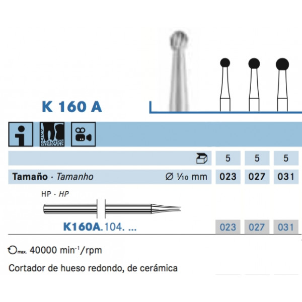 FRESA KOMET K160A PM CERABUR – Fresa in ceramica per taglio osseo