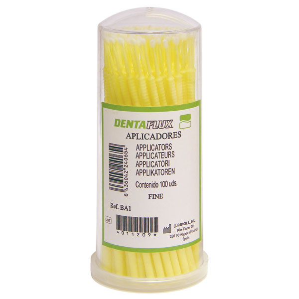 MICROAPLICADORES FINOS AMARILLOS – Micro-aplicadores dentários DENTAFLUX 100un
