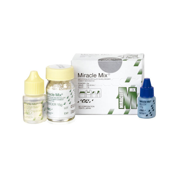 MIRACLE MIX KIT INTRO POLVO+LIQUIDO 15g+8ml+17g – Ionómero de vidrio reforzado