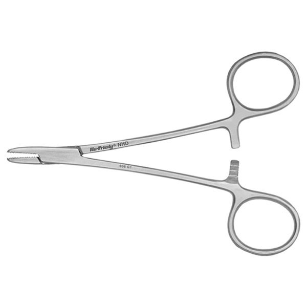 NHD PORTA-AGUJAS DERF – Porte-aiguille dentaire avec rainure, 12.5cm, Hu-Friedy