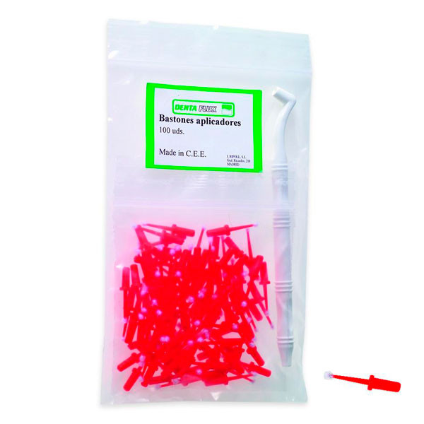 DENTAFLUX Pinceaux application fins rouges – 100 pcs.