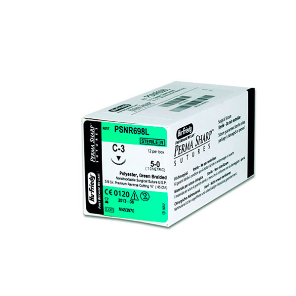 PSNR698L 5-ONA, POLIESTER C-3 – Suture chirurgicale avec aiguille, HU-FRIEDY