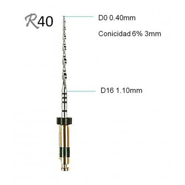 RECIPROC R40 – Lima de endodoncia reciprocante 21mm VDW (6u)