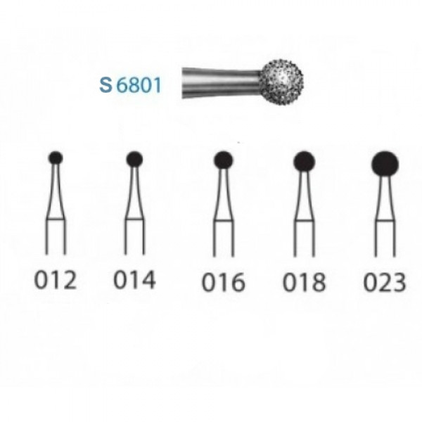 KOMET FG S 6801 – Fresa diamante redonda grano grueso Serie S 5u