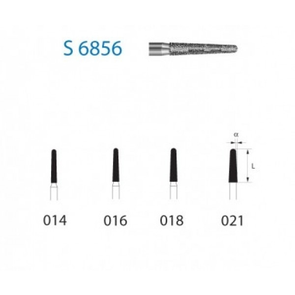 KOMET FG SERIE S 6856 – Fresa diamante cónica bisel redondo Komet