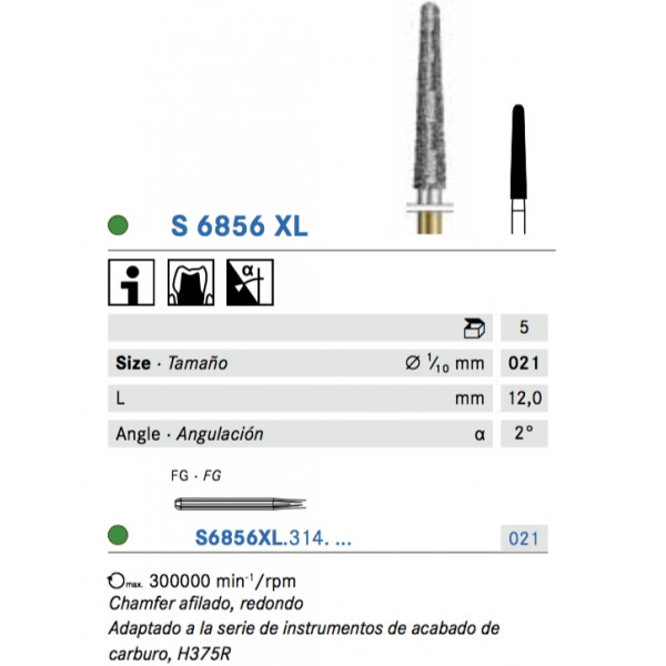 S6856XL-021 FG FRESA DIAMANTE G. GRUESO SERIE S 5u – Komet