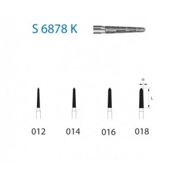 KOMET FG SERIE S 6878K – Broca de diamante formato torpedo Komet