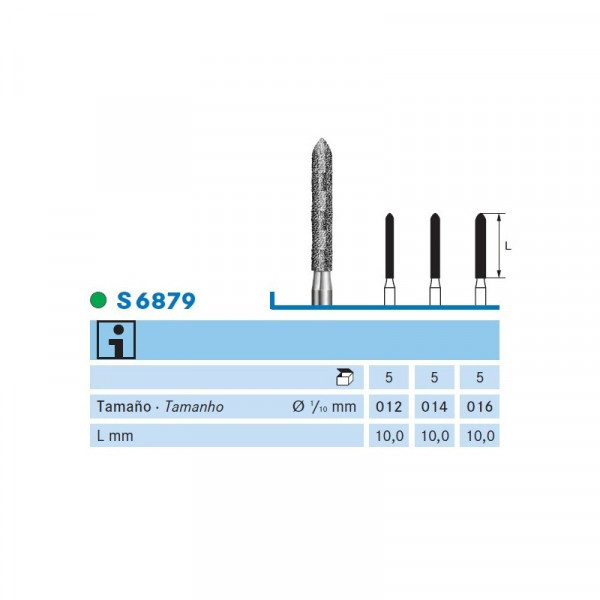 S6879.314.016 FRESAS DIAMANTE CLINICA SERIE S5 – Fresa FG para turbina Komet
