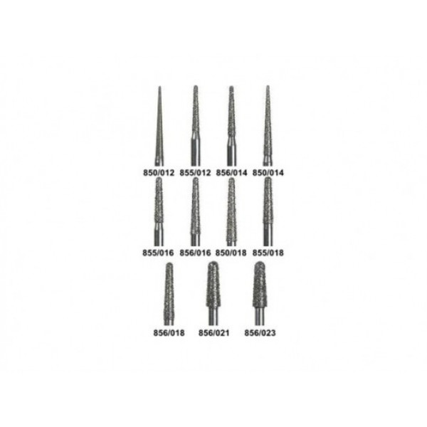 SC856-016M JET Diam. S.Coarse FG MINI – Fresa de diamante cónica, grano super grueso, tamaño MINI, 5 unidades
