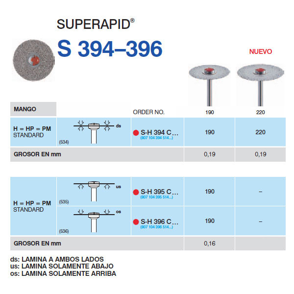 SH394C-190 PM DISC.DIAM.MACIZO – Disco diamantado sinterizado Horico