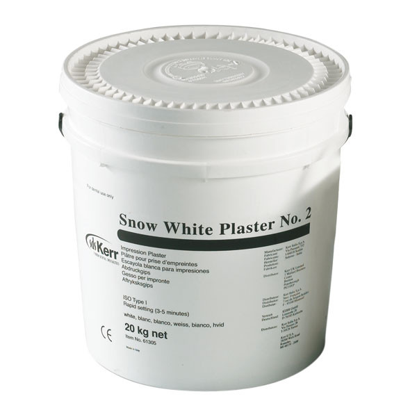 SNOW WHITE PLASTER – Yeso dental tipo II de fraguado rápido, 18.300 kgs