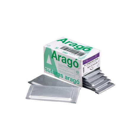 SUTURA SEDA C-12 3/0 12und – Sutura de seda natural trenzada ARAGO