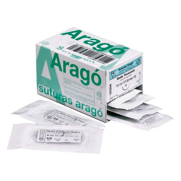 SUTURA SEDA TC-14 3/0 – Fonott selyem varrat 1/2 tűvel