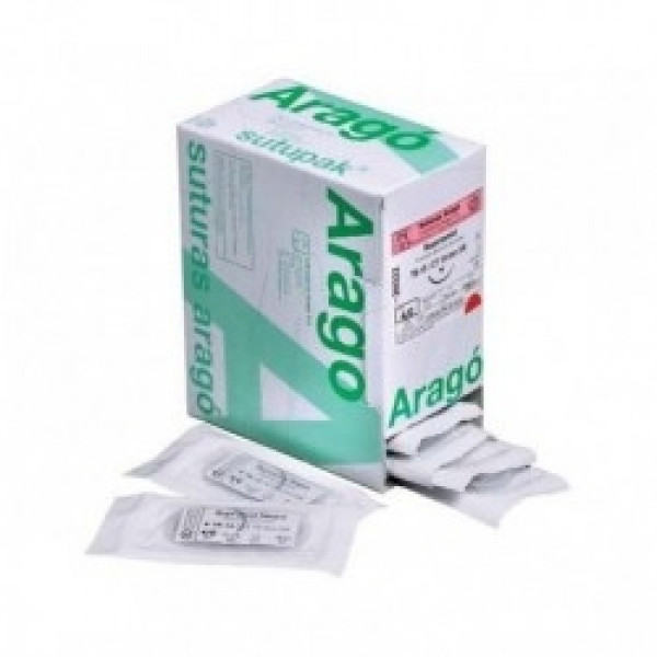 SUTURA SEDA TC-14 4/0 – Fil de suture soie tressée aiguille 1/2