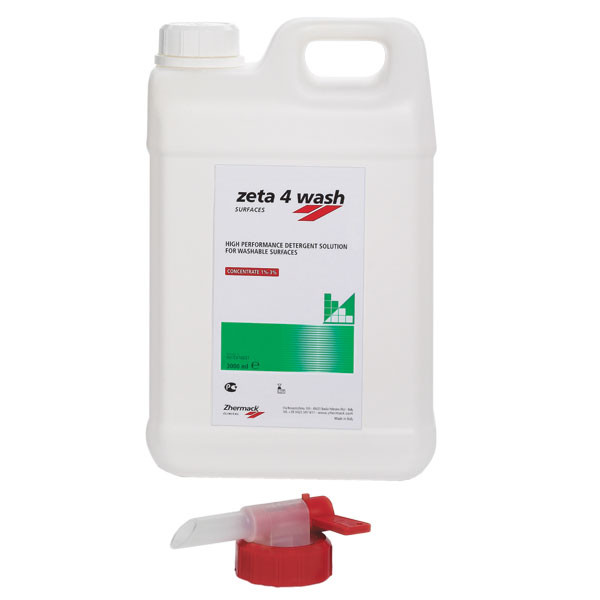 Zeta 4 Wash – Desinfectante y detergente para superficies, Zhermack, 3 L