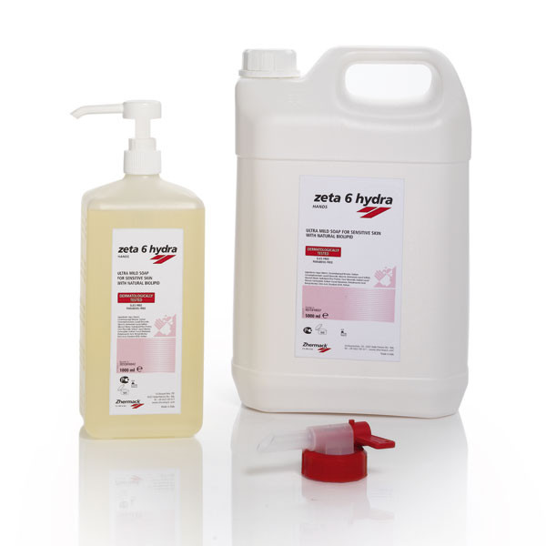 Zeta 6 Hydra – Sapone disinfettante per mani, Zhermack, 1 L
