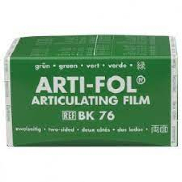 BK76 PAP.ART. VERDE – Papier à articuler bilatéral 8µm Bausch 15mm