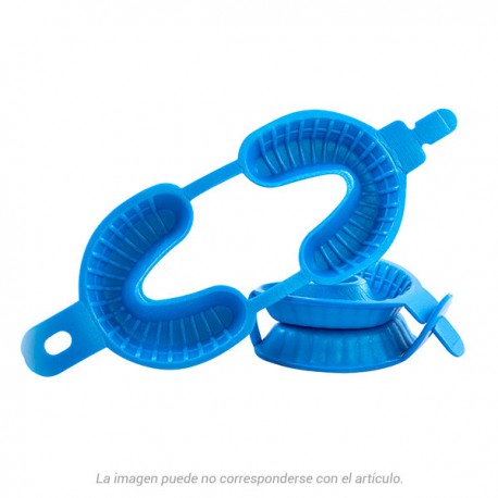 CUBETAS FLUOR GRANDES AZULES – Cubetas de flúor desechables de arco doble Medicaline 50 uds.