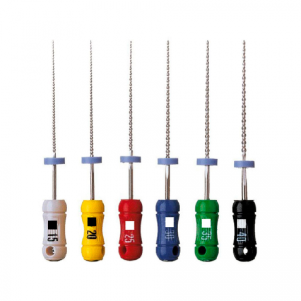 Limas K 21mm Kerr – Limes endodontiques manuelles acier inox No.06 (6 pcs)