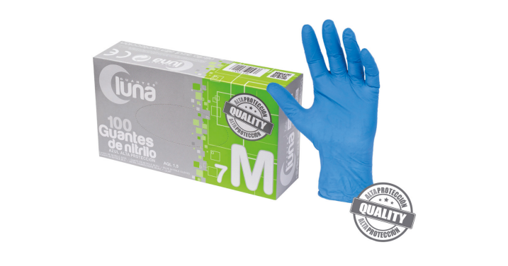 GUANTES SUPREME DE NITRILO AZUL – LUNA nagy védelmi nitril kesztyű 5,5g