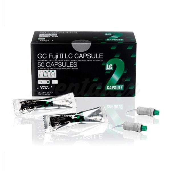 FUJI II LC CAPSULAS – Ionómero de vidrio fotopolimerizable, GC, 50u